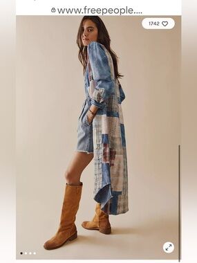 We The Free Phoenix Patched Shirtdress. NWOT